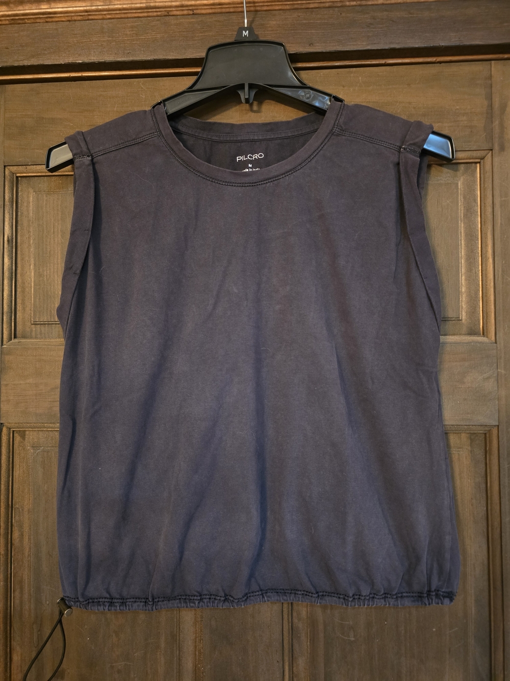 Pilcro Black Drawcord Hem Sleeveless Tank Medium
